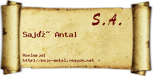 Sajó Antal névjegykártya